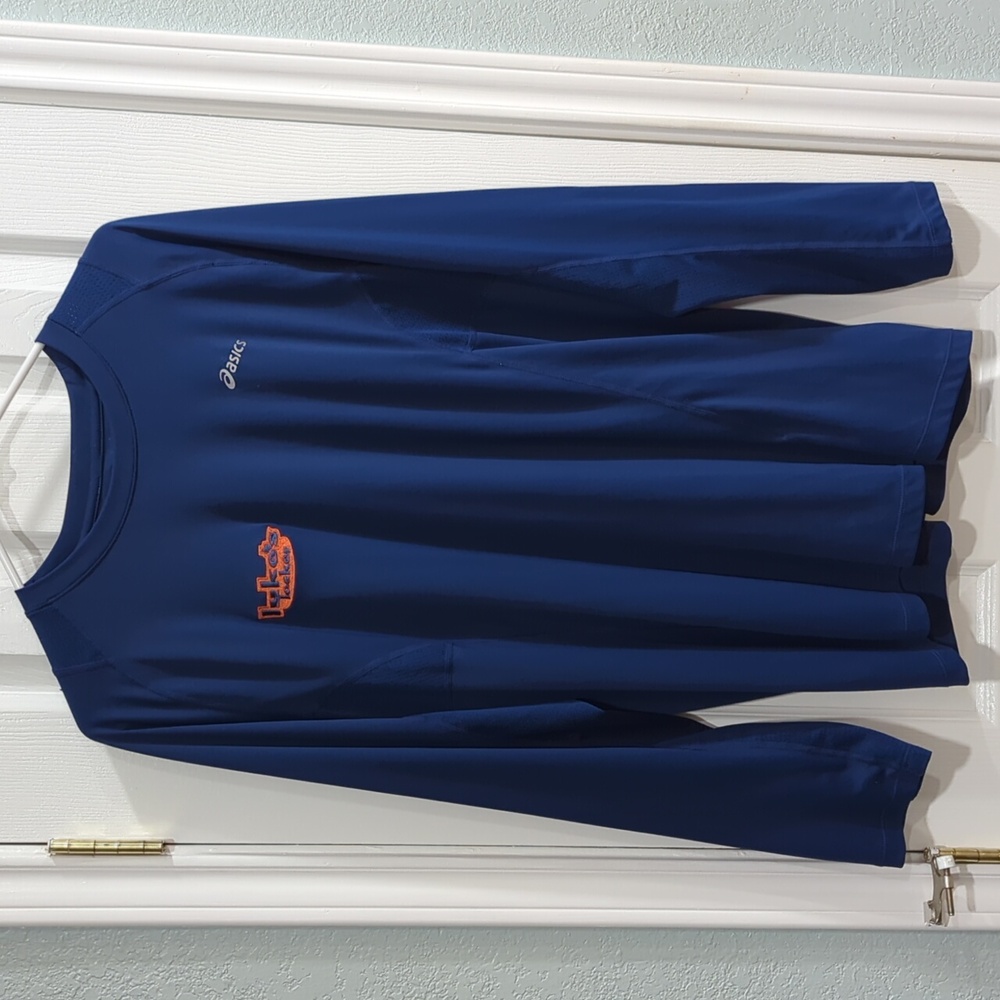 Asics L, blue, long sleeve running shirt